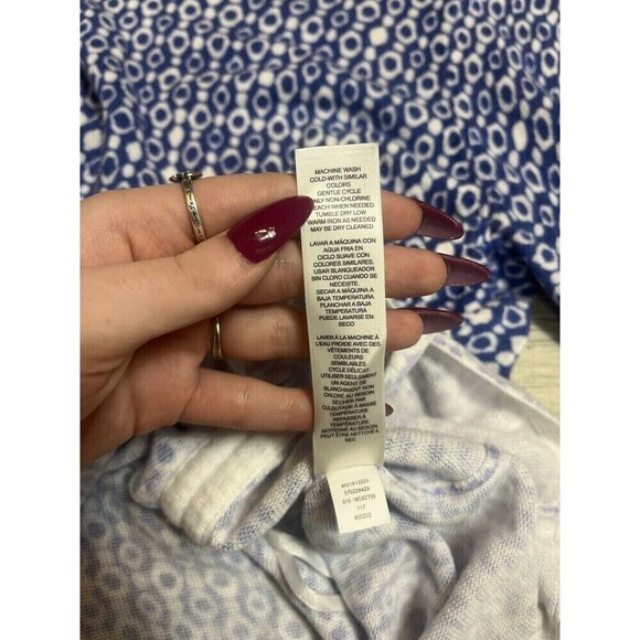 Chico’s Blue And White Gradient Circle Dot Sweater Tunic Size 1 sz 8 Medium A6 - Picture 8 of 8